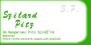 szilard pitz business card
